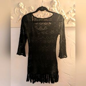Lovestitch Black adorable crochet dress / cover up size small